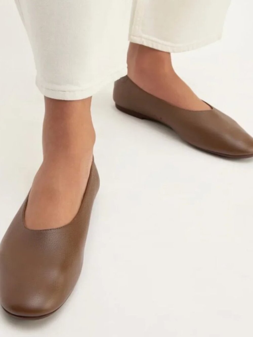 Everlane Day Glove Ballet Flat Cocoa Brown Leather Cult Fave Women's Size 6